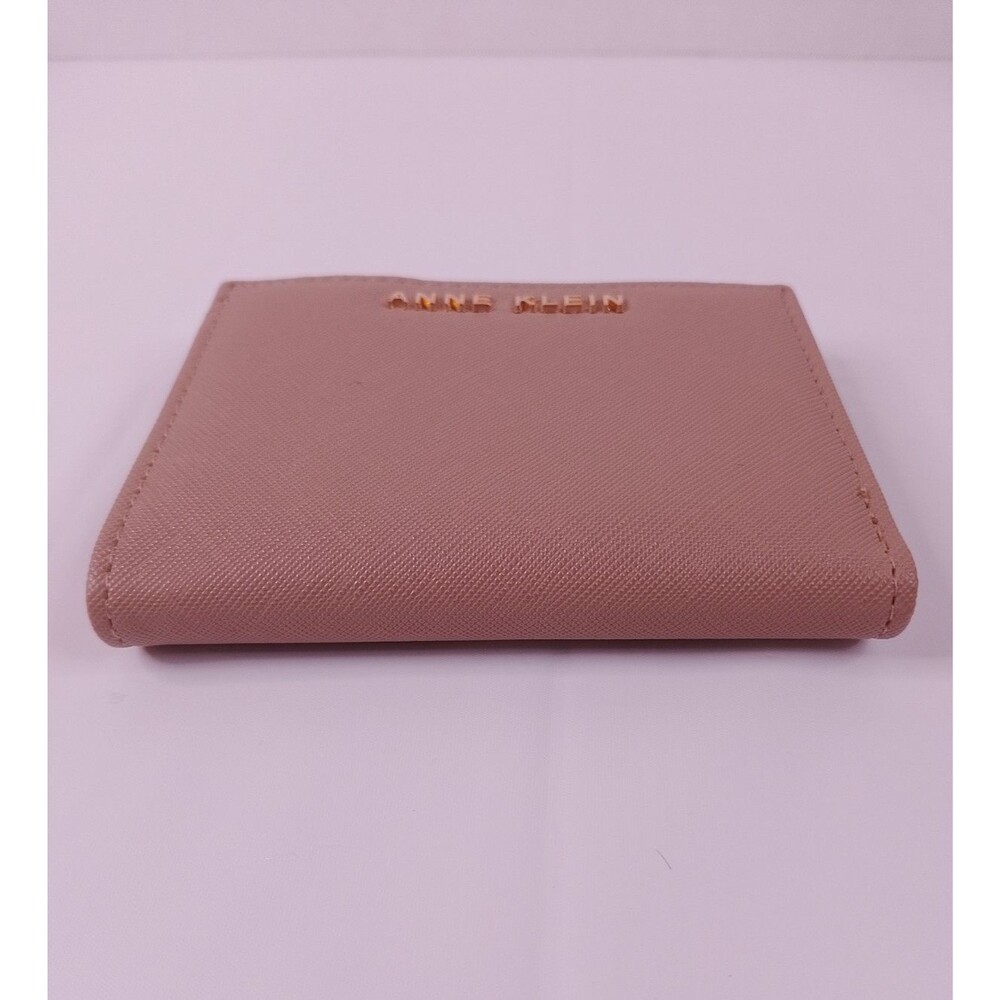 Anne Klein Women’s Small Bifold Wallet Tan Faux Leather Zip - Picture 4 of 11
